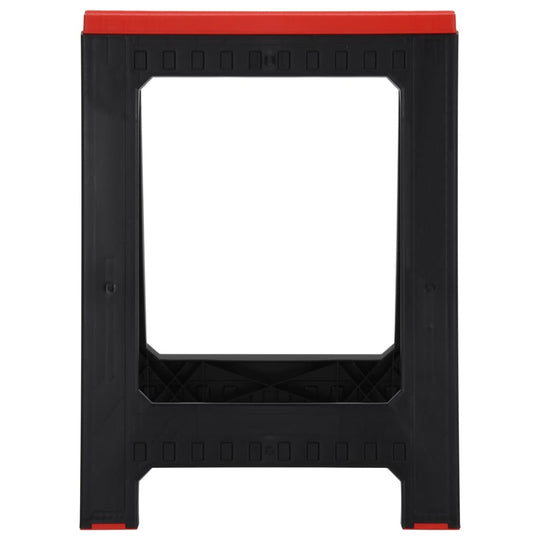 Foldable Work Trestles 2 pcs and Red Polypropylene 350 kg, sturdy polypropylene construction, foldable design for easy storage