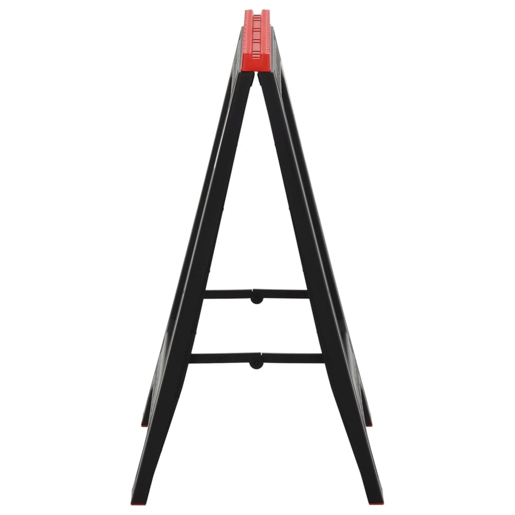 Foldable Work Trestles 2 pcs and Red Polypropylene 350 kg side view showcasing sturdy design and practical edge ruler.