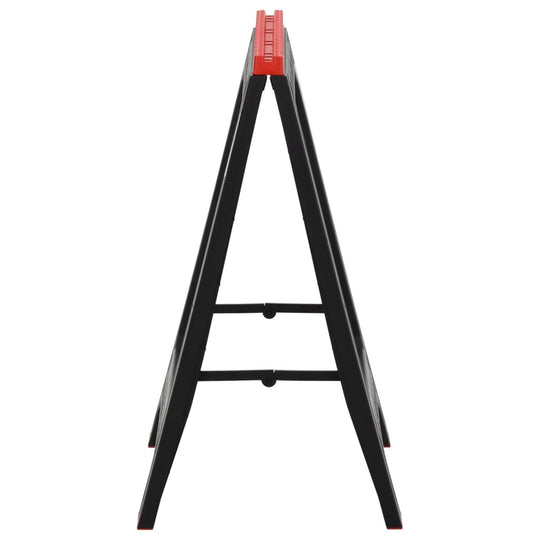 Foldable Work Trestles 2 pcs and Red Polypropylene 350 kg side view showcasing sturdy design and practical edge ruler.