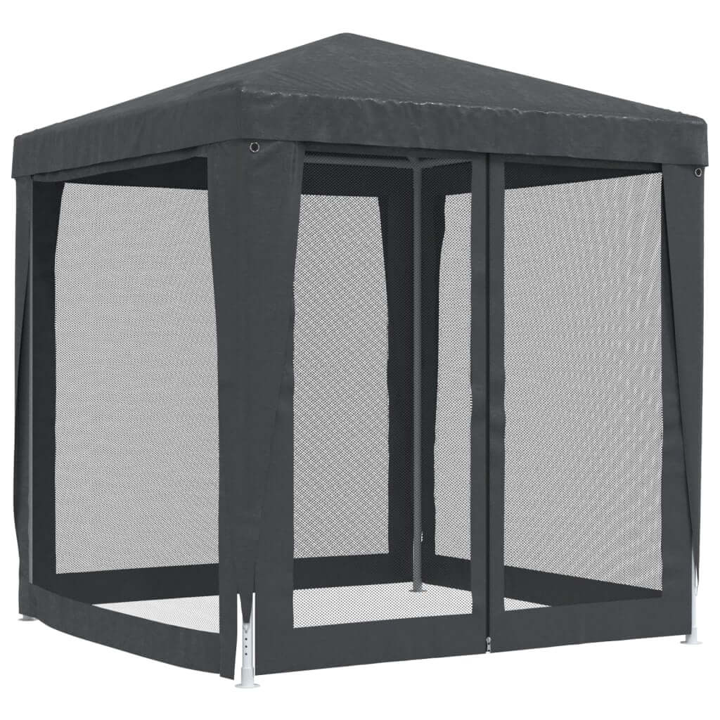 Party Tent with 4 Mesh Sidewalls Anthracite 2x2 m HDPE