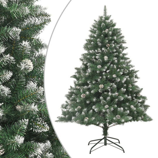 Artificial Christmas tree 180 cm with snow-tipped branches and sturdy stand, perfect for festive home decor.