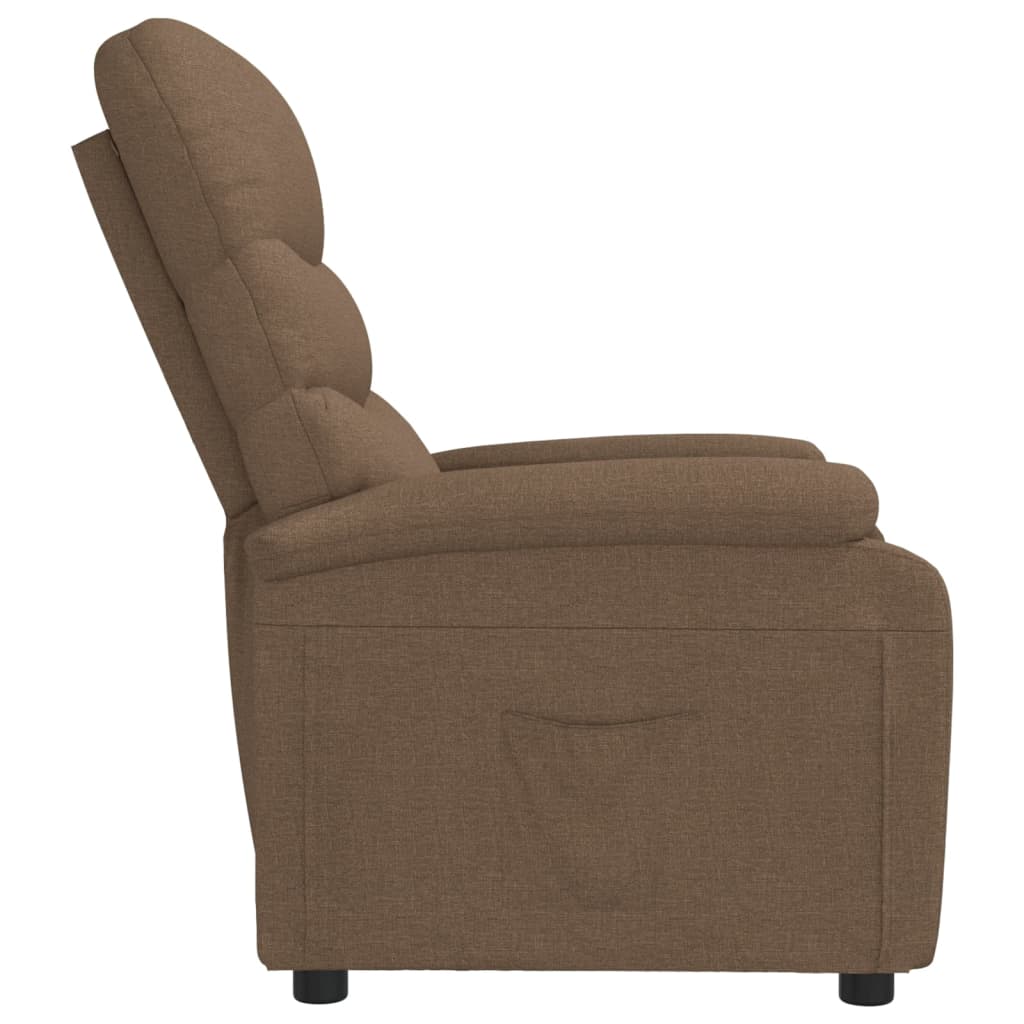Fabric Recliner Chair – Comfortable Seating UAE in a side view, showcasing its cushioned design and manual recline feature.