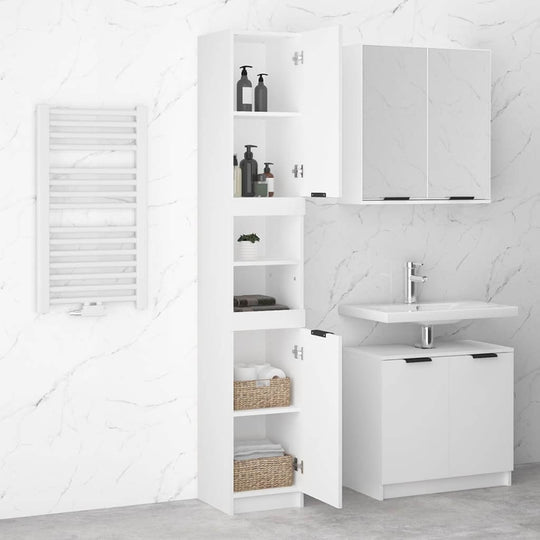 Bathroom Cabinet White 32x34x188.5 cm Engineered Wood