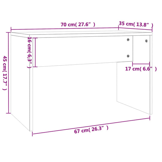 Dressing table set dimensions, showing size specifications in cm for height, width, and depth, ideal for bedroom furniture.