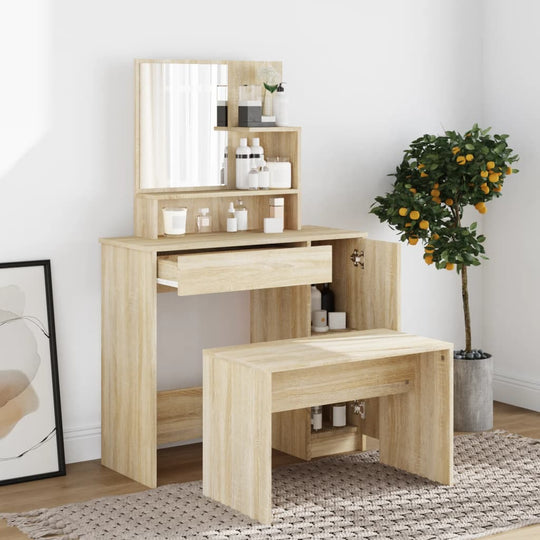 Dressing Table Set Sonoma Oak 86.5x35x136 cm