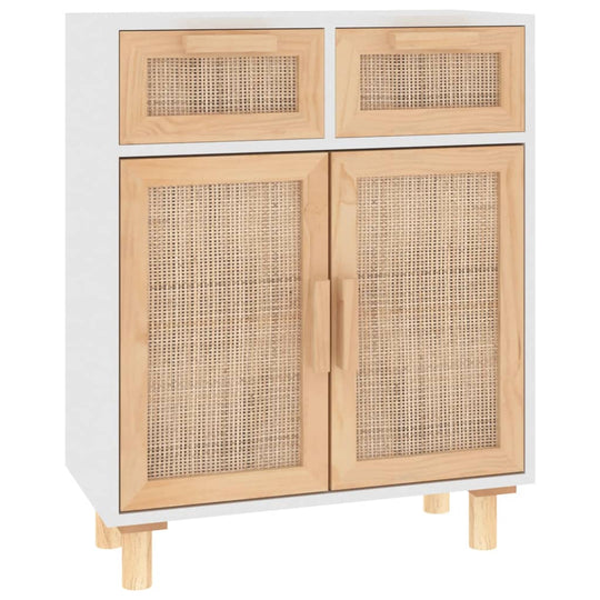 Sideboard  60x30x75 cm Solid Wood Pine and Natural Rattan