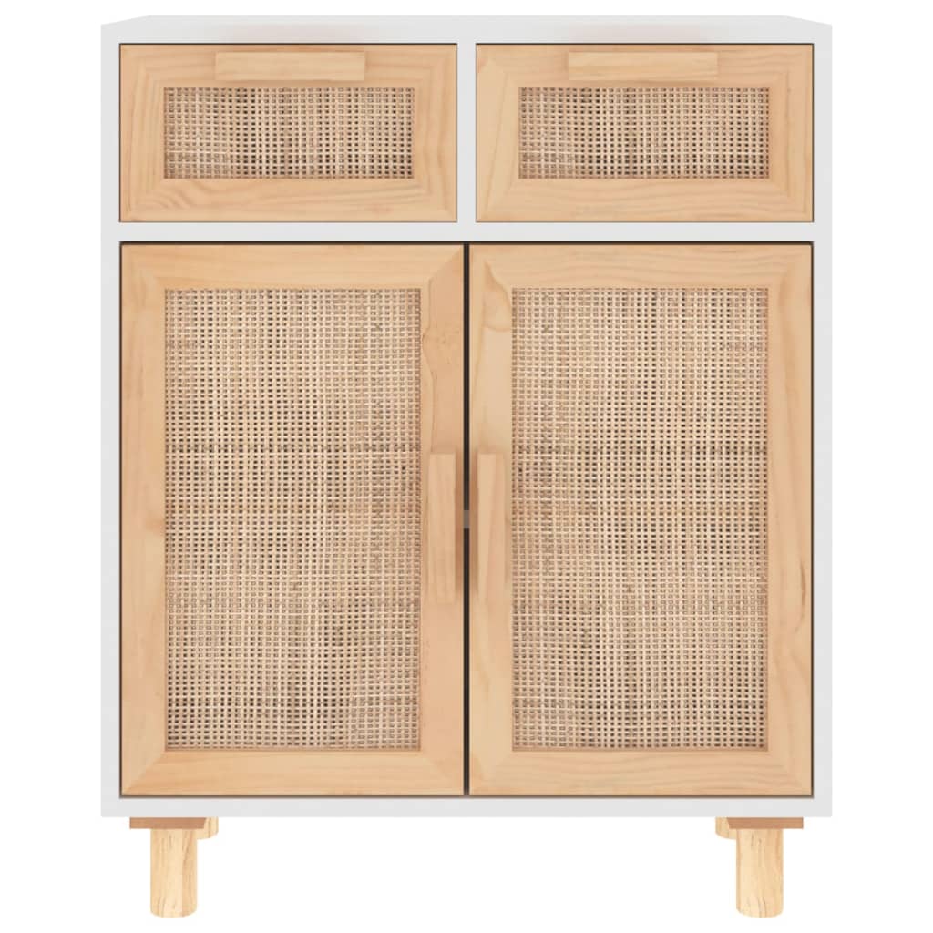 Sideboard  60x30x75 cm Solid Wood Pine and Natural Rattan