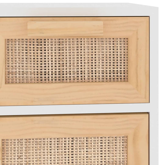 Sideboard  60x30x75 cm Solid Wood Pine and Natural Rattan
