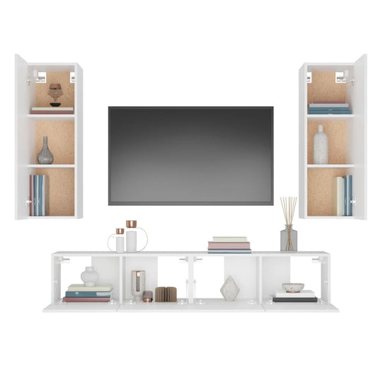 4 Piece TV Cabinet Set  Engineered Wood