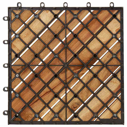 Decking Tiles 20 pcs 30x30 cm Solid Wood Acacia for patio or garden, showcasing acacia wood with durable and stylish design.