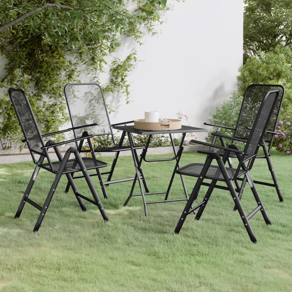 5 Piece Garden Dining Set Expanded Metal Mesh , Furniture -> Outdoor Furniture -> Outdoor Furniture Sets , black,Chairs -,Decor -,Durable,eligant,Furniture -,Home & Garden -,Home Decor,Modern Design,new-305021,Outdoor Chairs,Outdoor Furniture -,Outdoor Fu