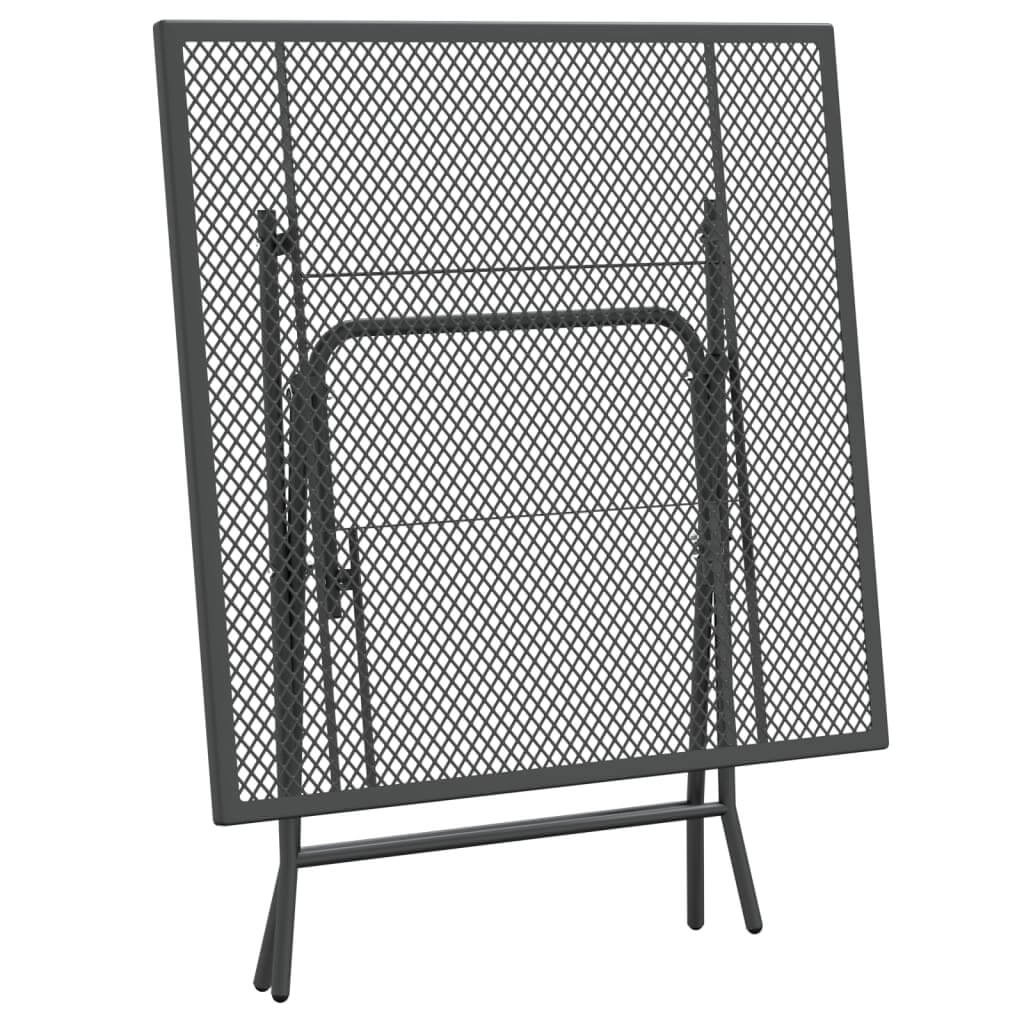 Foldable outdoor dining set with stylish metal mesh, perfect for balcony, garden, or hotel use