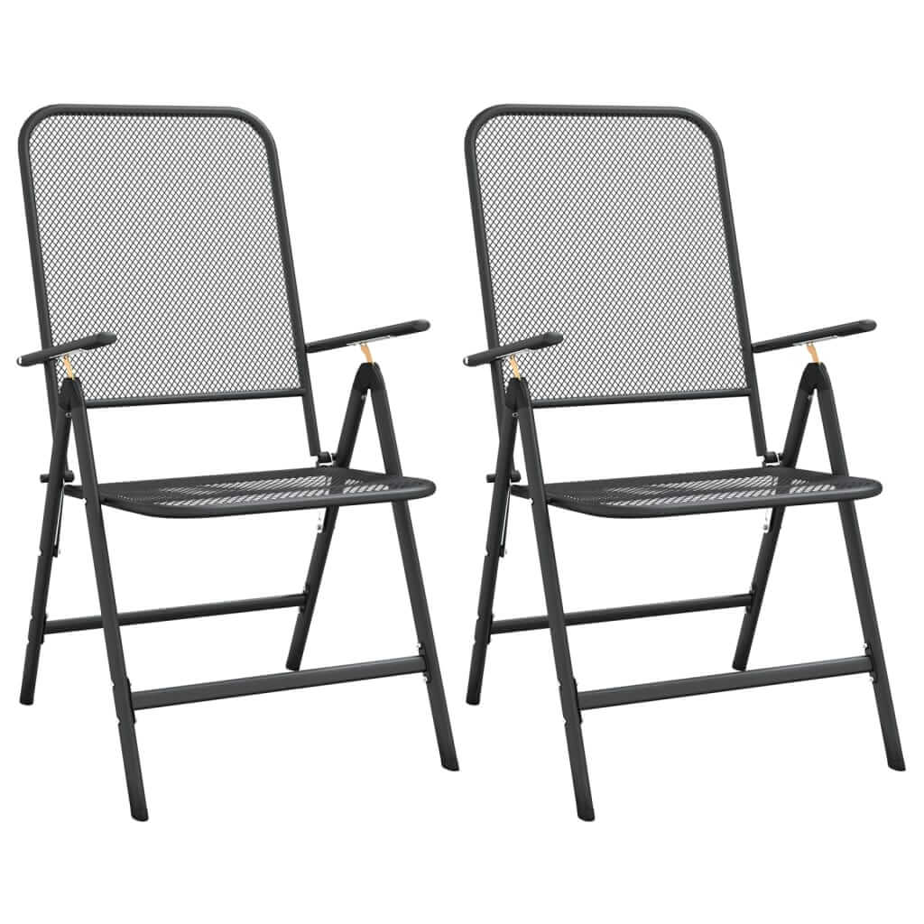 Adjustable backrest chairs with weather-resistant e-coating finish in modern outdoor dining set