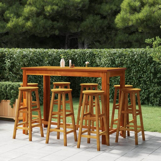 Bar Stools 8 pcs Solid Wood Acacia