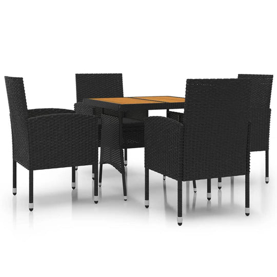 5 Piece Outdoor Dining Set Poly Rattan