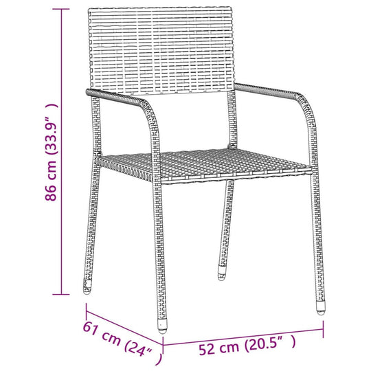 5 Piece Outdoor Dining Set Poly Rattan Black