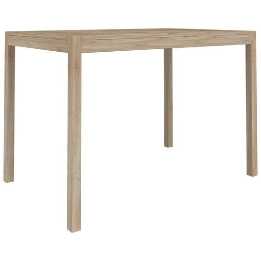 Solid acacia wood dining table with a spacious top and sturdy frame, ideal for modern home decor.