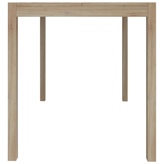 Solid acacia wood dining table with a modern design and sturdy frame, perfect for any dining space.