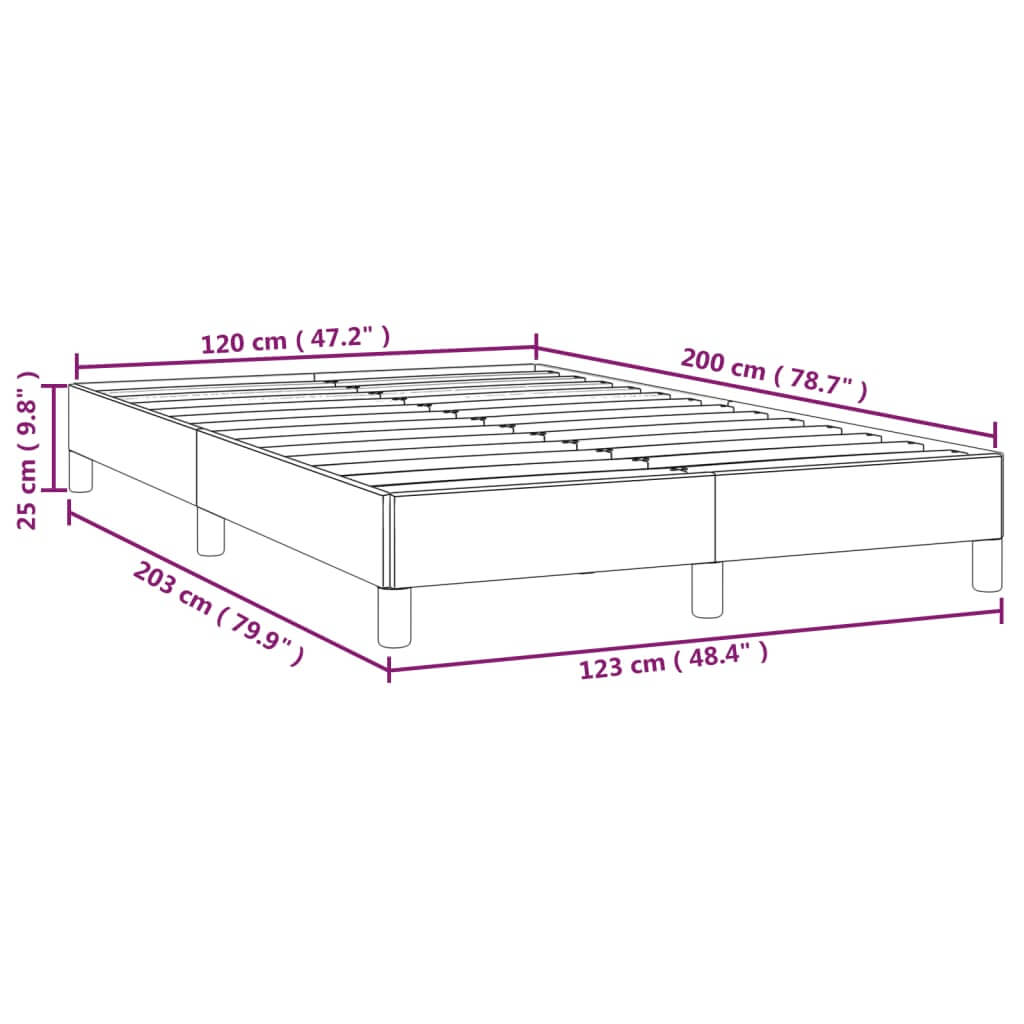 Bed Frame without Mattress Dark  120x200 cm Velvet