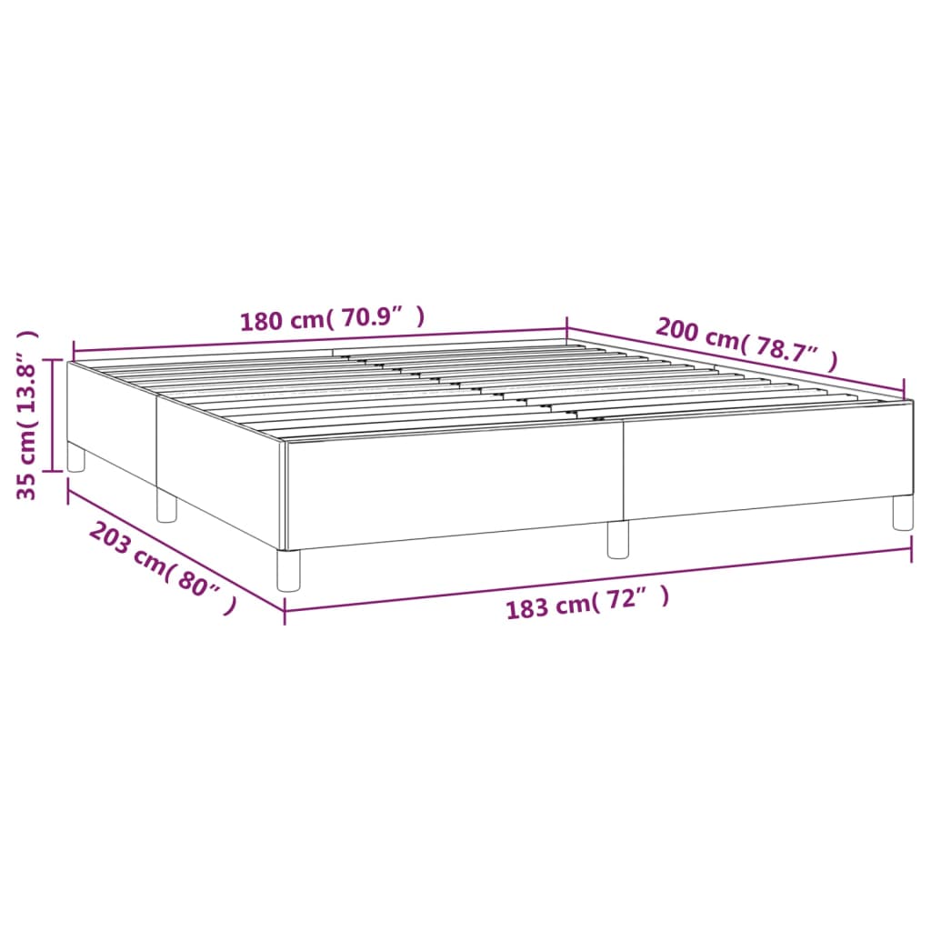Bed Frame without Mattress Dark  180x200 cm Super King Fabric