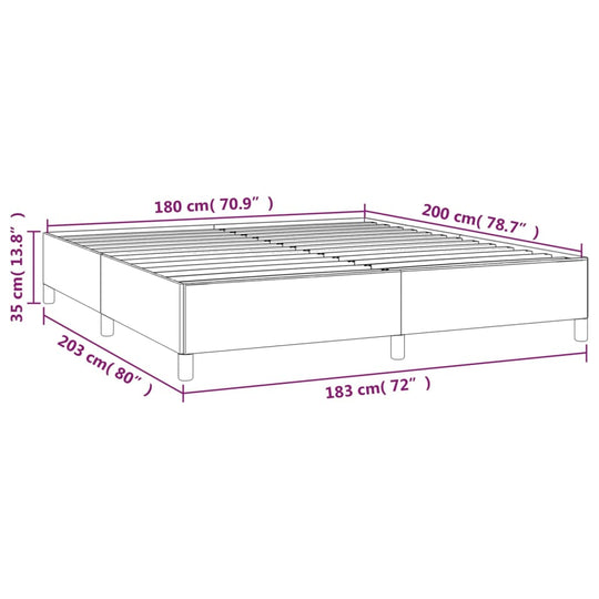 Bed Frame without Mattress Light  180x200 cm Super King Velvet