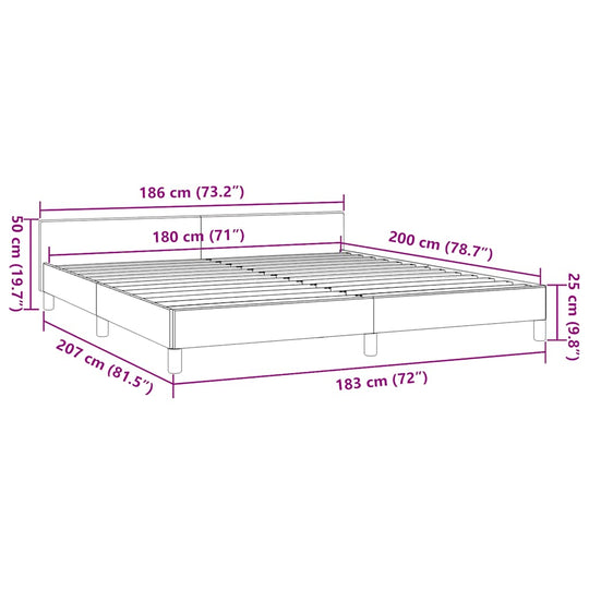 Bed Frame without Mattress  180x200 cm Super King Fabric