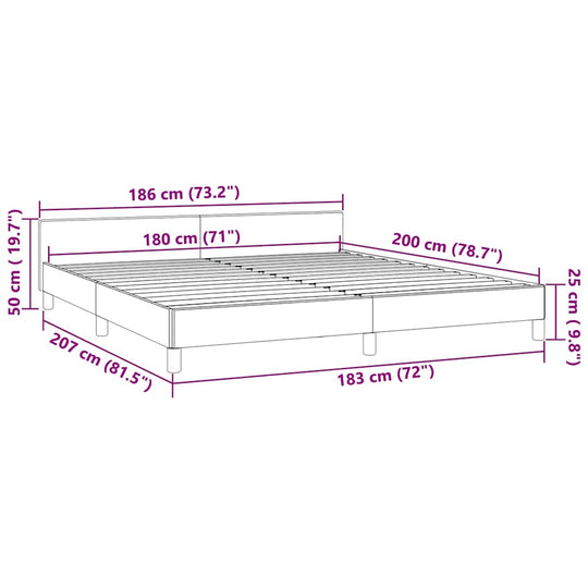 Bed Frame without Mattress Dark  180x200 cm Super King Velvet