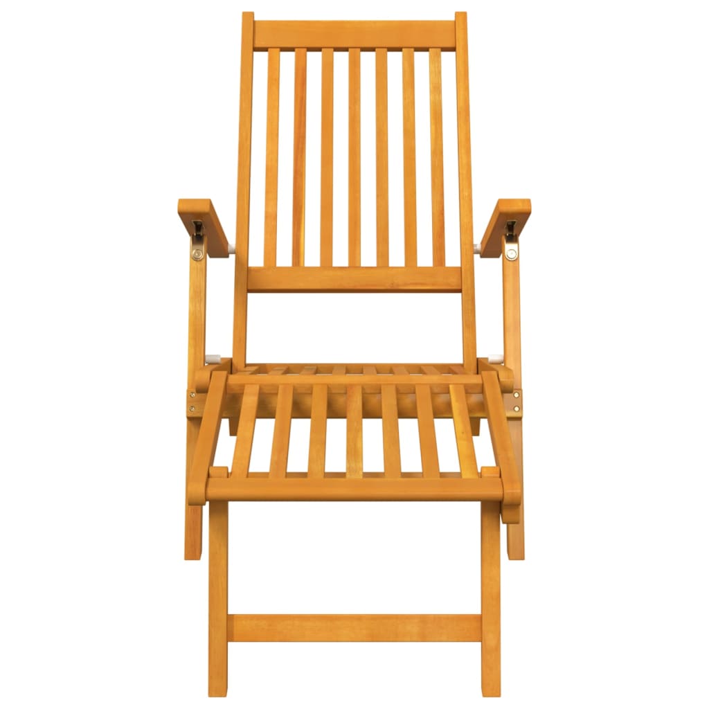 Outdoor Deck Chair with Footrest and Table Solid Wood Acacia , Furniture -> Outdoor Furniture -> Outdoor Seating -> Sunloungers , Durable,eligant,Furniture -,Home & Garden -,Modern Design,new-305021,Outdoor Furniture -,Outdoor Seating -,Sunloungers,Wooden