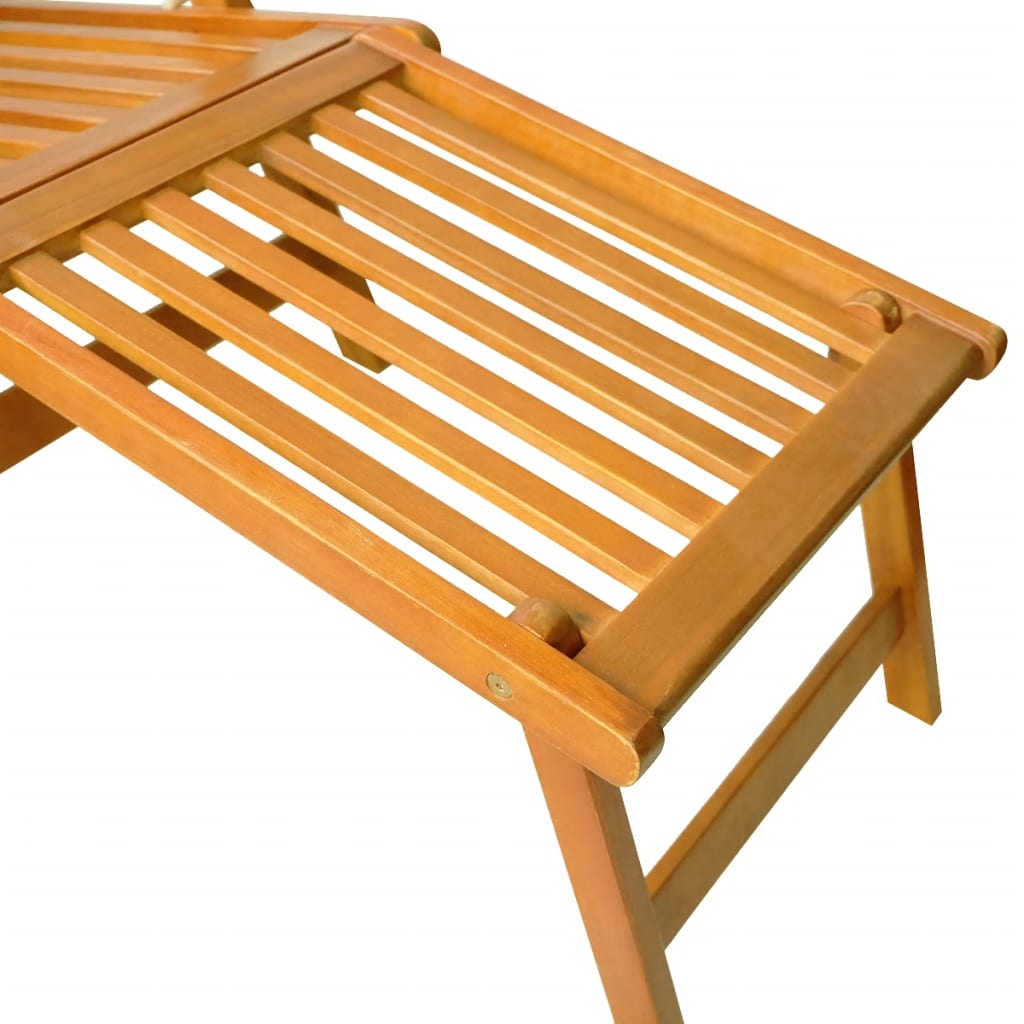 Outdoor Deck Chair with Footrest and Table Solid Wood Acacia , Furniture -> Outdoor Furniture -> Outdoor Seating -> Sunloungers , Durable,eligant,Furniture -,Home & Garden -,Modern Design,new-305021,Outdoor Furniture -,Outdoor Seating -,Sunloungers,Wooden