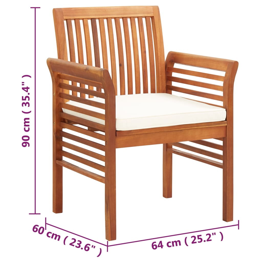 Garden Dining Chairs with Cushions 8 pcs Solid Wood Acacia , Furniture -> Outdoor Furniture -> Outdoor Seating -> Outdoor Chairs , Chairs -,Durable,eligant,Furniture -,garden decor,Home & Garden -,new-305021,Outdoor Chairs,Outdoor Furniture -,Outdoor Seat