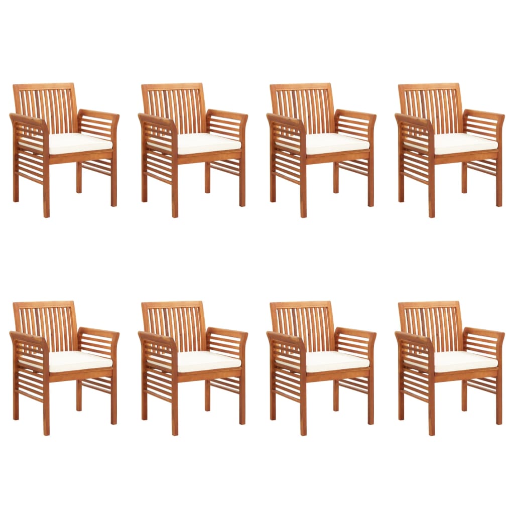 Garden Dining Chairs with Cushions 8 pcs Solid Wood Acacia , Furniture -> Outdoor Furniture -> Outdoor Seating -> Outdoor Chairs , Chairs -,Durable,eligant,Furniture -,garden decor,Home & Garden -,new-305021,Outdoor Chairs,Outdoor Furniture -,Outdoor Seat