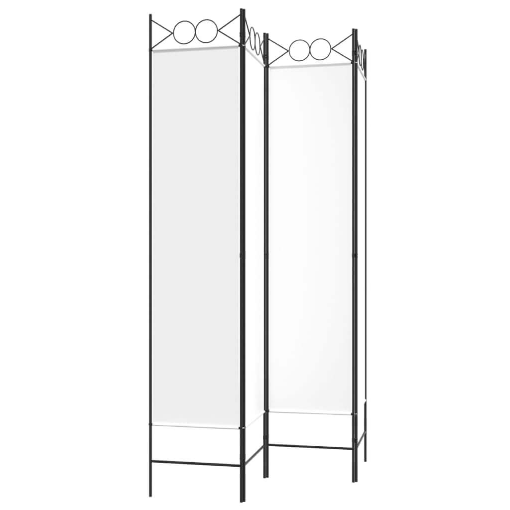 4-Panel Room Divider 160x200 cm Fabric providing privacy and decor with metal frame design, ideal for partitioning spaces.