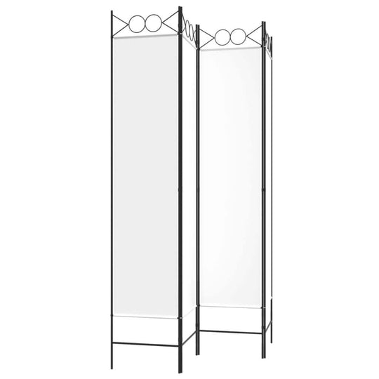 4-Panel Room Divider 160x200 cm Fabric providing privacy and decor with metal frame design, ideal for partitioning spaces.
