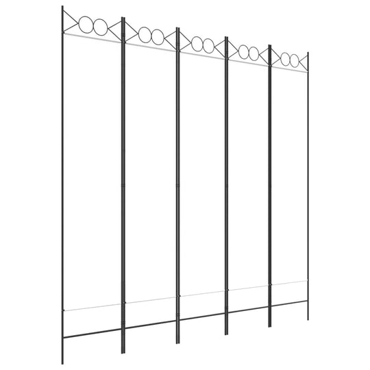 5-Panel Room Divider  200x200 cm Fabric