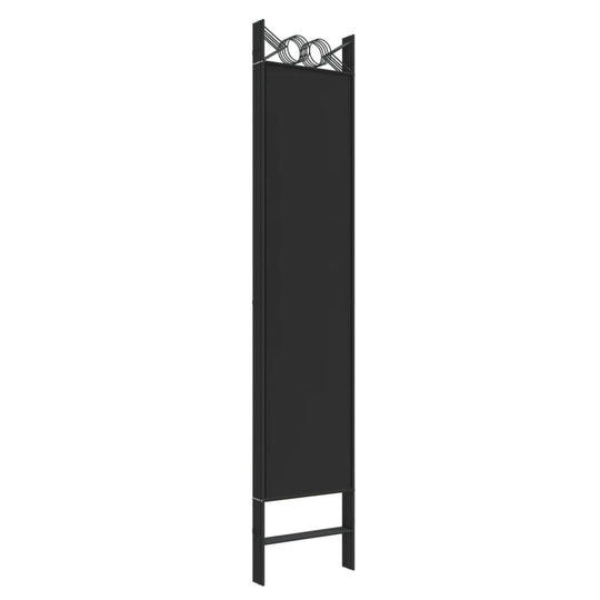 5-Panel Room Divider Black 200x200 cm Fabric