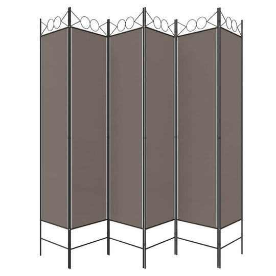 6-Panel Room Divider Anthracite 240x200 cm Fabric