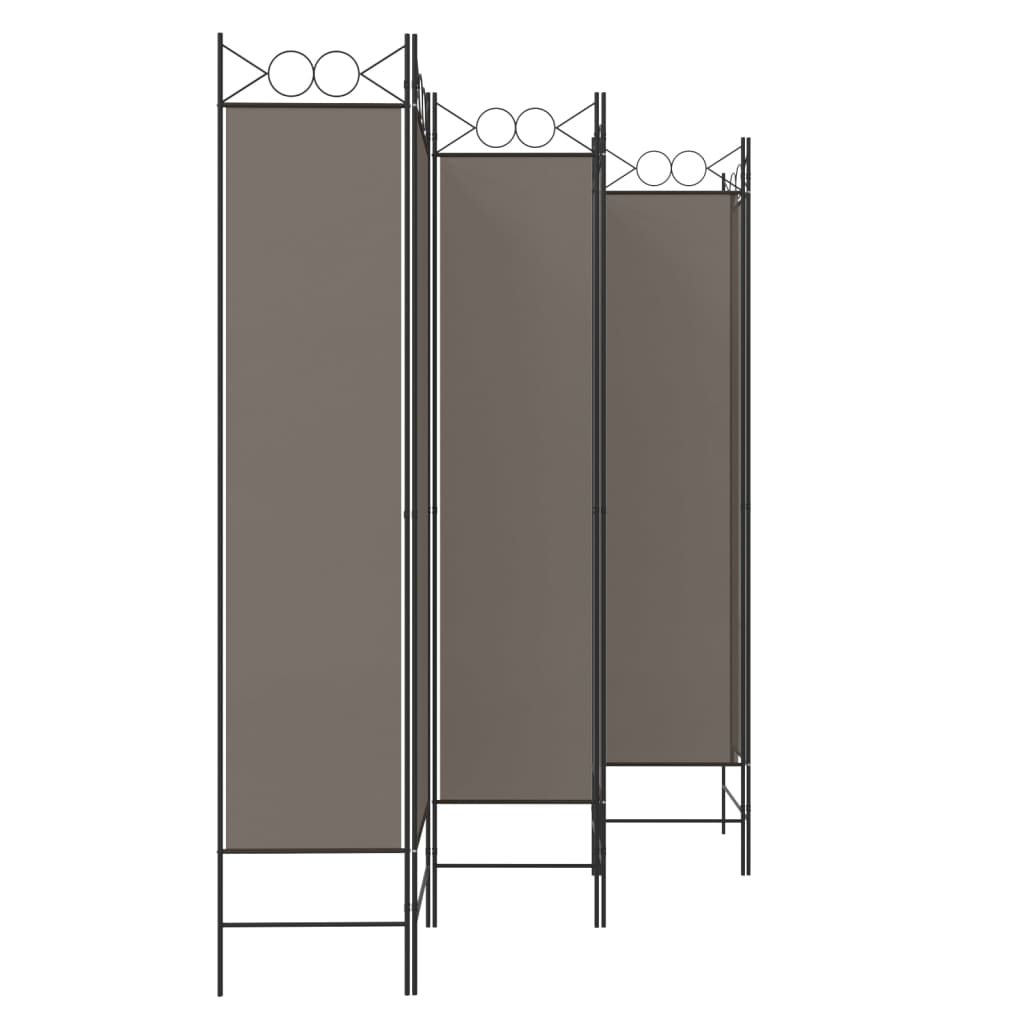 6-Panel Room Divider Anthracite 240x200 cm Fabric