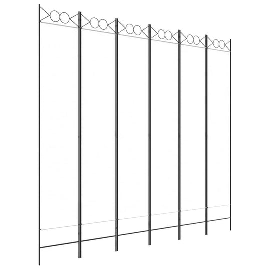 6-Panel Room Divider 240x220 cm Fabric for creating private spaces and blocking sunlight.