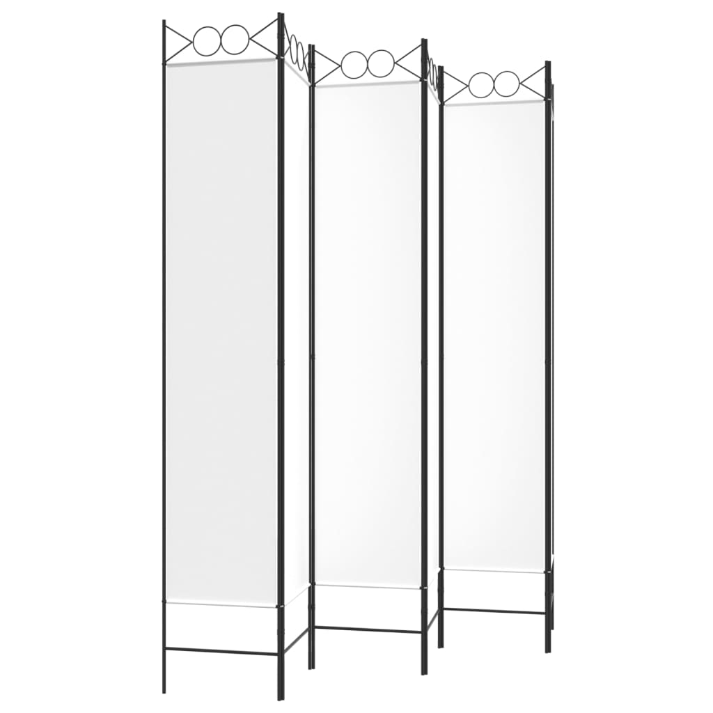 6-Panel Room Divider 520x180 cm Fabric , Furniture -> Room Dividers , Divider,Durable,eligant,Furniture -,gray,Home & Garden -,Luxury Furniture,Modern Design,new-305021,Room Dividers,Stylish,Unique Design,white