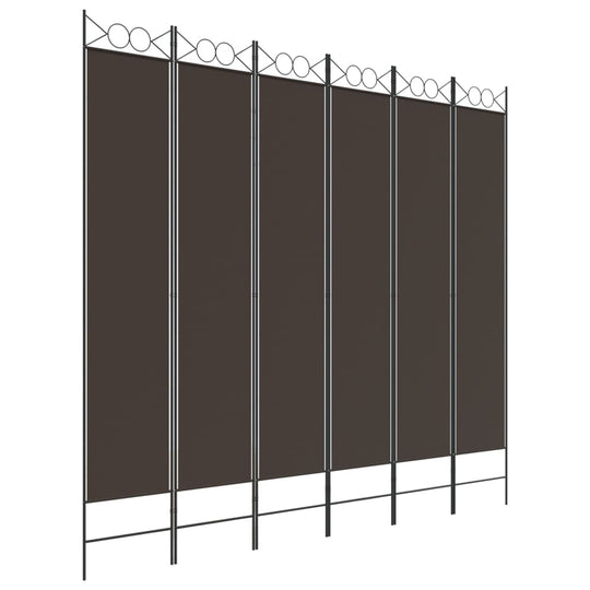 Breezy 6-Panel Room Divider 240x220 cm Fabric providing privacy and style in a modern, breathable design.