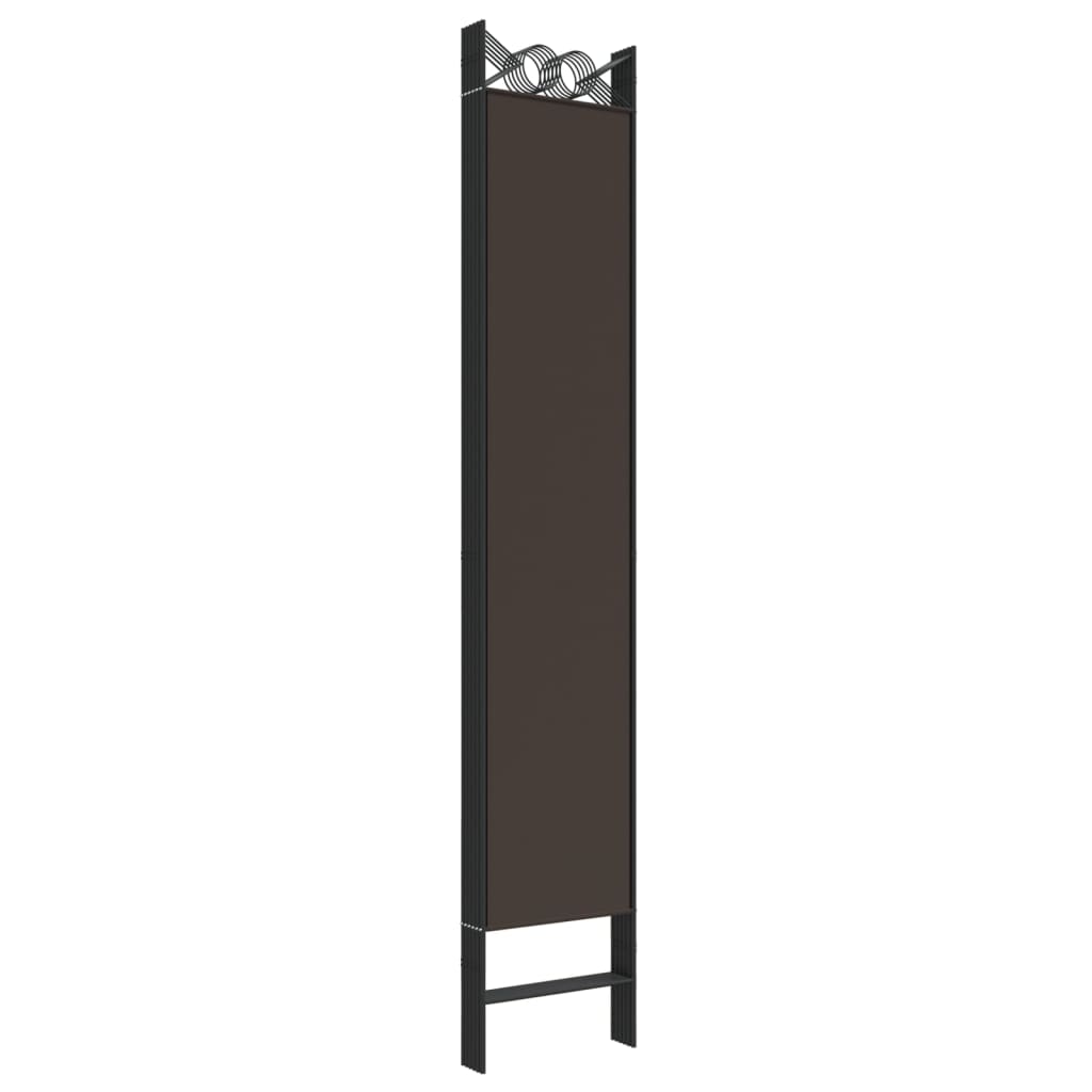 Minimalist single-panel dark brown fabric room divider for privacy and sunlight blocking.