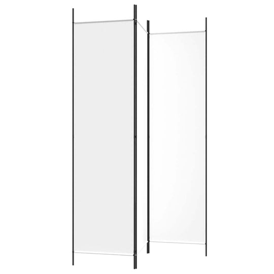 3-Panel Room Divider 150x200 cm Fabric in white, ideal for creating private spaces and blocking sunlight.