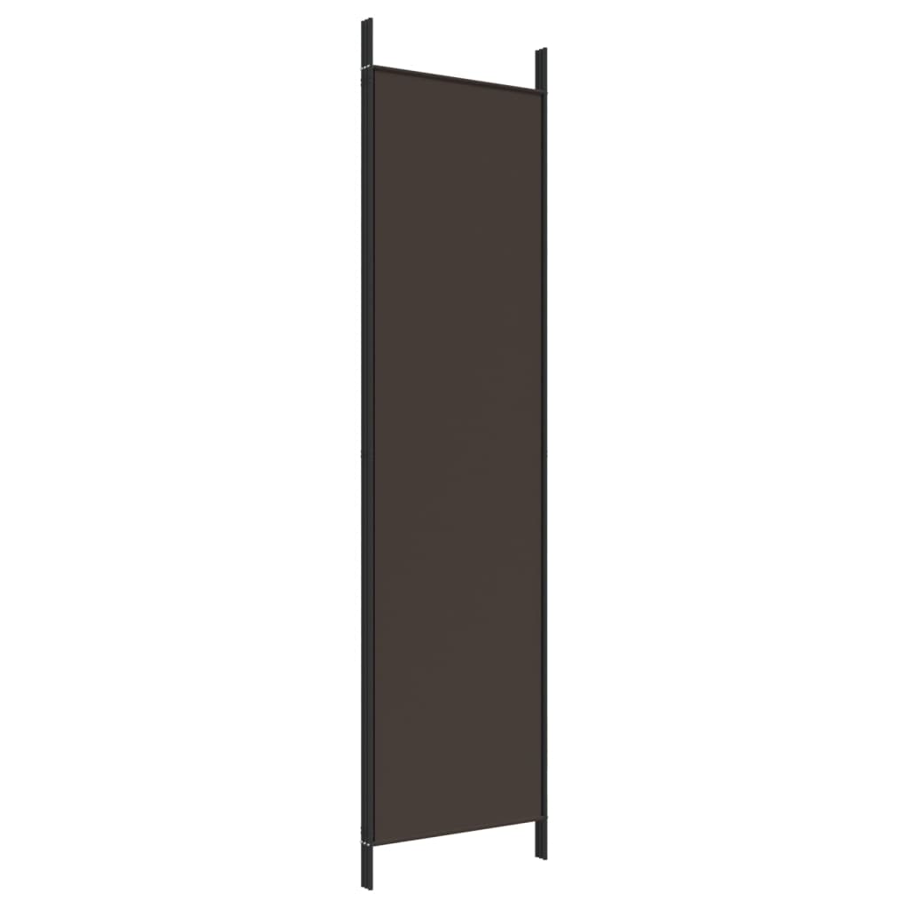 Side view of a brown fabric 3-Panel Room Divider 150x200 cm, showcasing its sleek design and durable material.