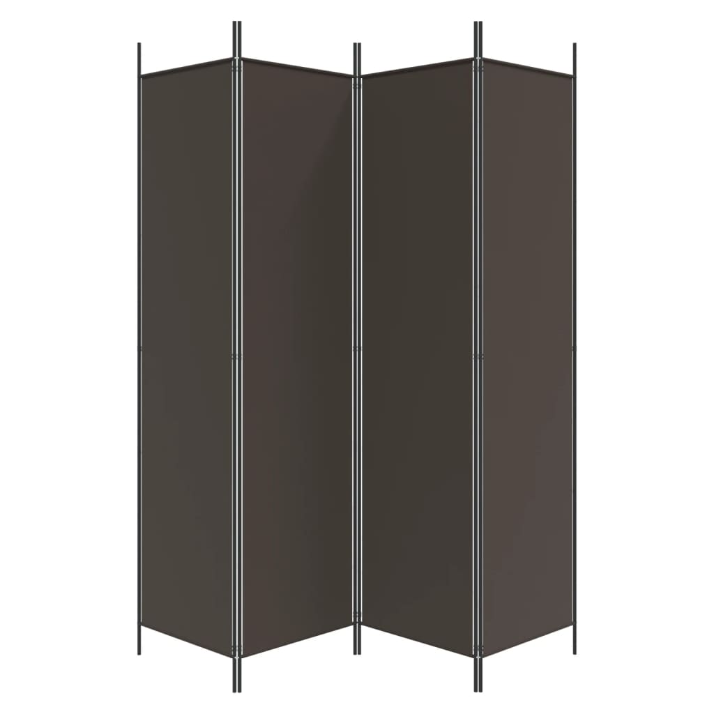 4-Panel Room Divider Brown 200x200 cm Fabric