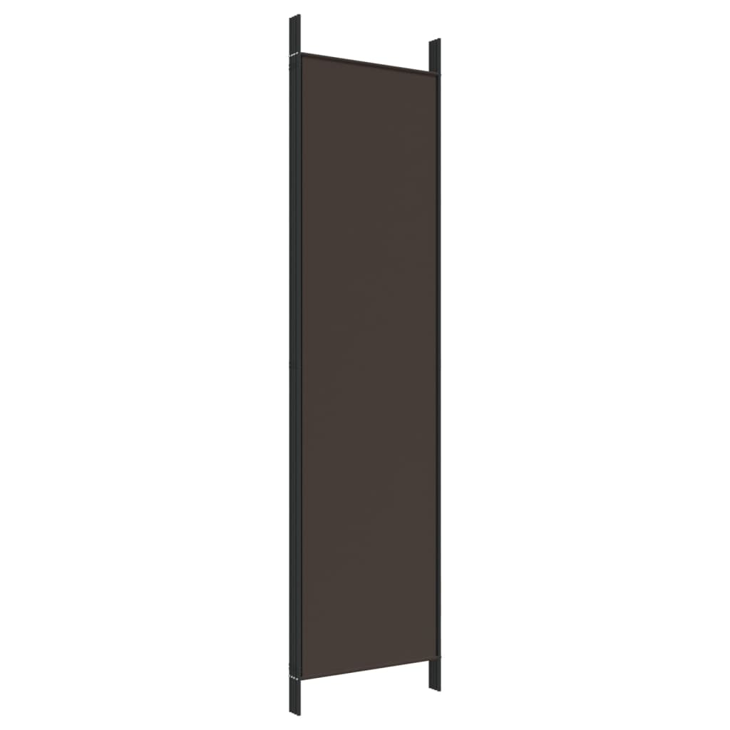 4-Panel Room Divider Brown 200x200 cm Fabric