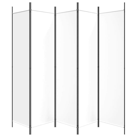 5-Panel Room Divider 250x200 cm Fabric featuring a sleek design with breathable fabric for privacy and sunlight blocking.