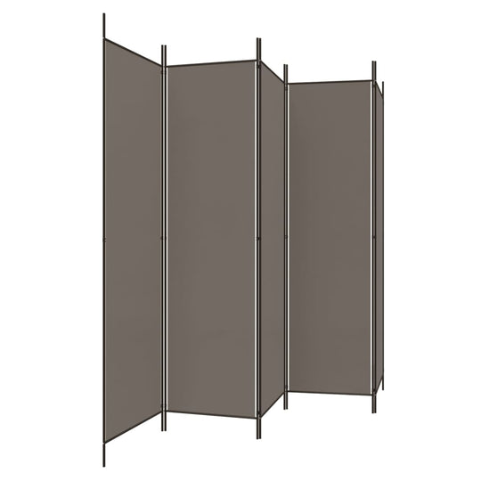 5-Panel Room Divider Anthracite 250x200 cm Fabric