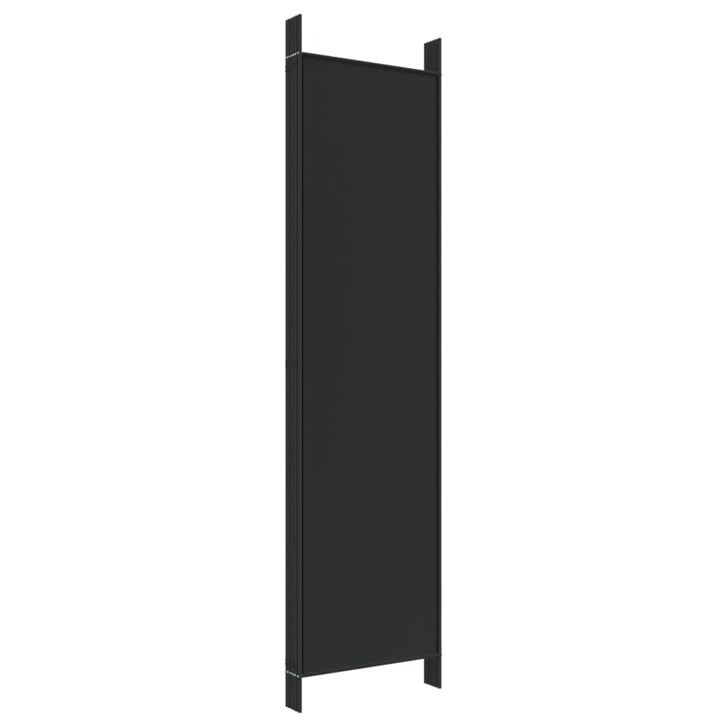 6-Panel Room Divider 300x200 cm Fabric in sleek black, perfect for creating stylish areas in any room.