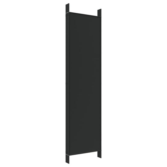 6-Panel Room Divider 300x200 cm Fabric in sleek black, perfect for creating stylish areas in any room.