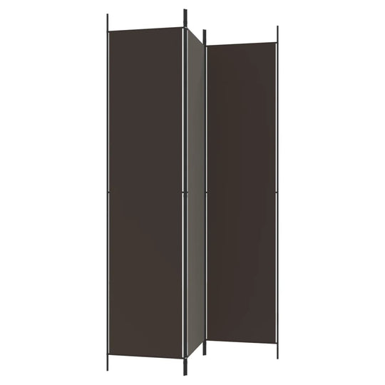 3-Panel Room Divider Brown 150x220 cm Fabric